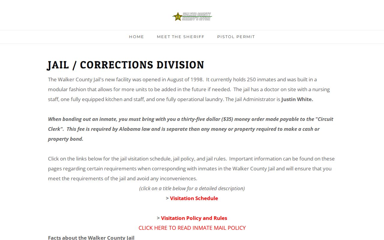 Walker County arrest history jail booking information