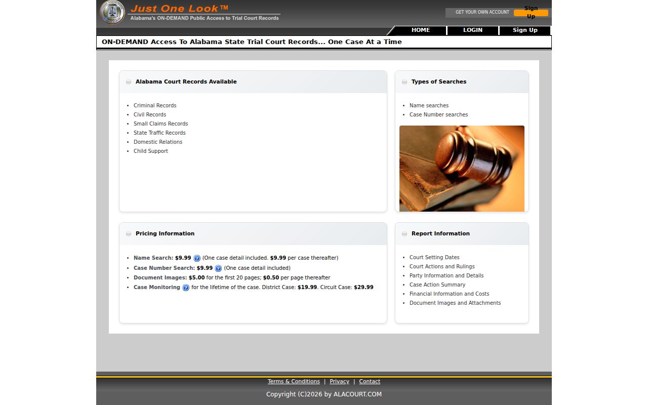 Walker County criminal court case access in Just One Look