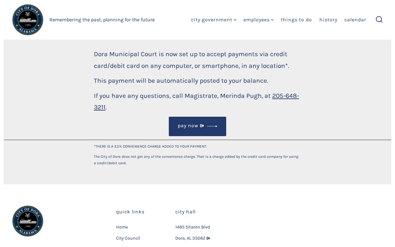 Dora criminal history municipal court payment records