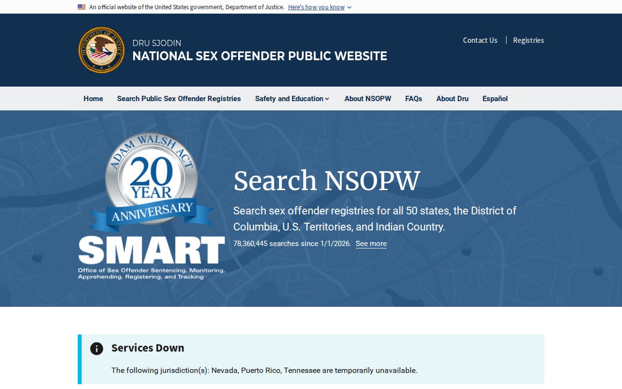 Walker County sex offender check with national registry search