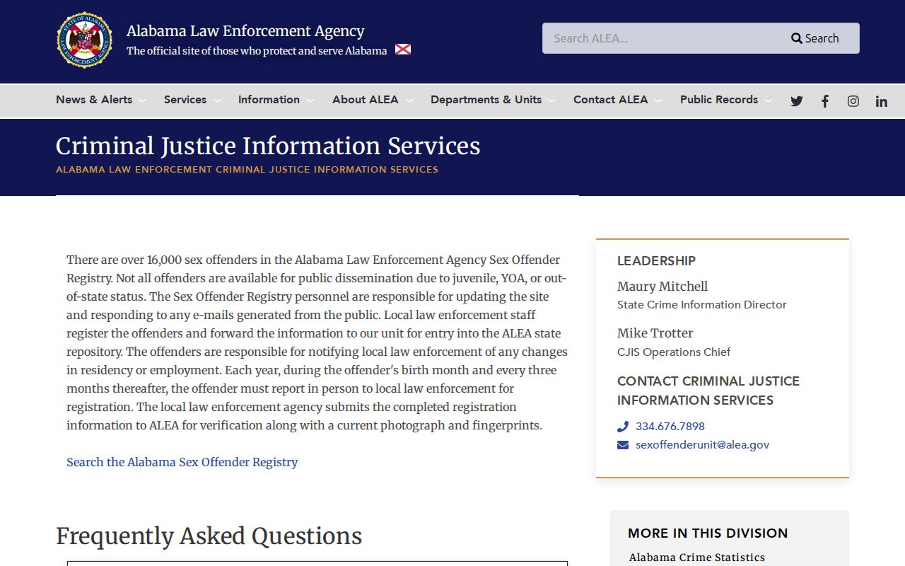 Walker County sex offender registry public scope information